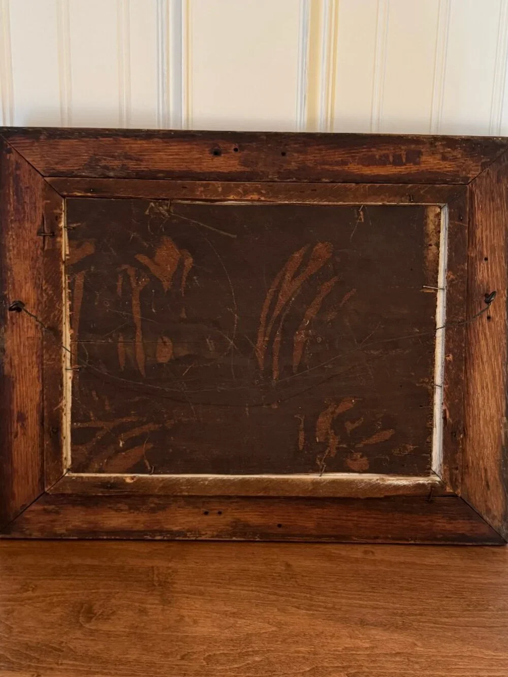 Antique Victorian Eastlake Solid Oak Picture Frame Gold Gilt Liner